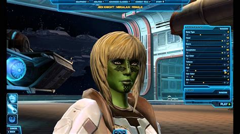Star Wars The Old Republic Hd Character Creation Mirialan Female