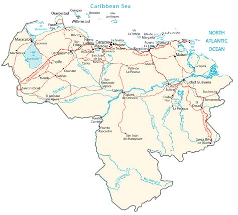 Map Of Venezuela Cities And Roads Gis Geography