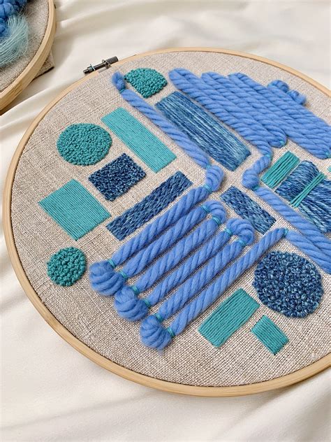 Abstract Embroidery Hoop Art Geometric Embroidery Embroidered Wall