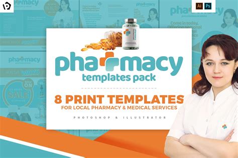 Pharmacy Templates Pack Creative Illustrator Templates ~ Creative Market