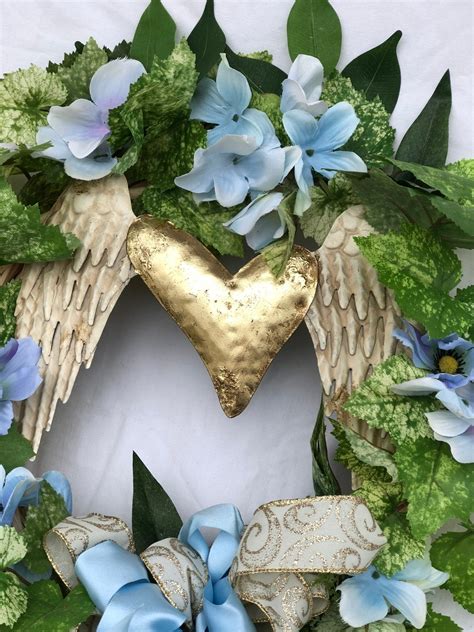 Angel Wings Wreath Wings Of Love Wreath Everyday Wreath Faith Etsy