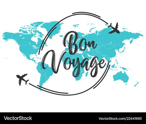 Bon Voyage Inscription Quote Royalty Free Vector Image