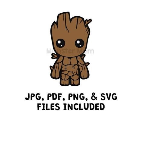 Baby Groot Svg File Svg Png Dxf Eps Free