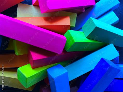 Closeup View Of Colorful Pastel Sticks Foto De Stock Adobe Stock