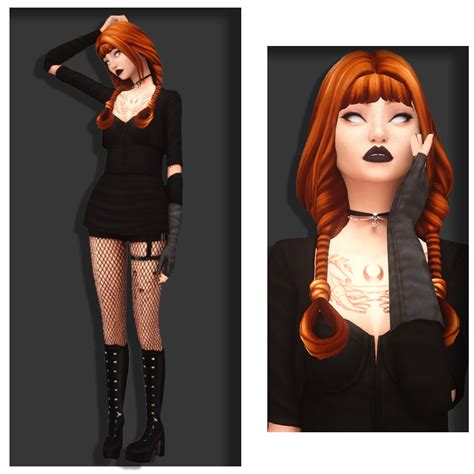 Moved To Meadowsims Gothic Hair Choker Top Shorts Boots