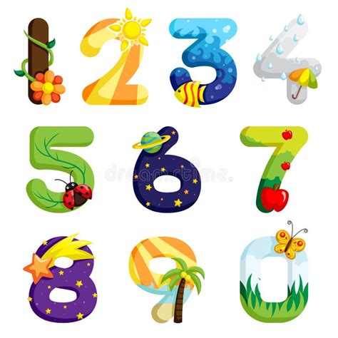 Funny Cartoon Numbers Stock Vector Illustration Of Four 25978523