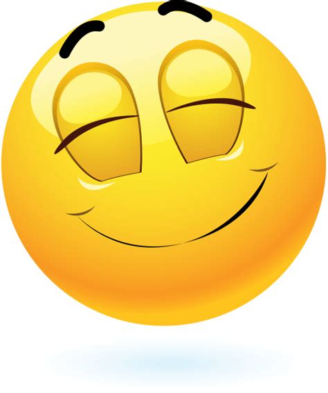 Satisfied Smile Emoticon Faces Funny Emoji Faces Emoticon