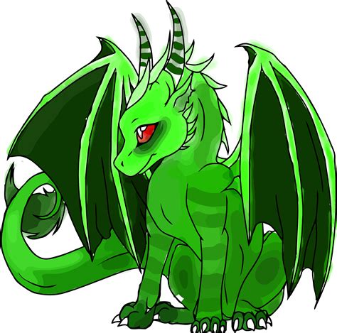 Side View Colorful Dragon Clipart Png Cute Green Dragon Drawing Transparent Png Full Size