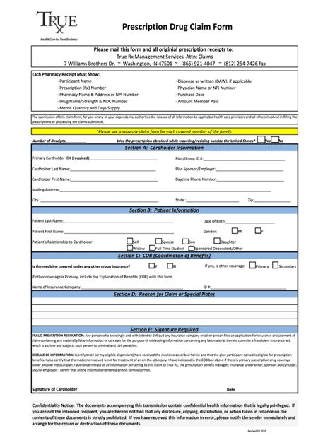 True Rx Claim Form Fill Out And Sign Printable Pdf Template