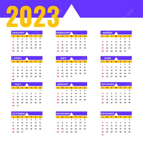 Yearly Calendar 2023 2023 Calendar Modern Calender Png And Vector