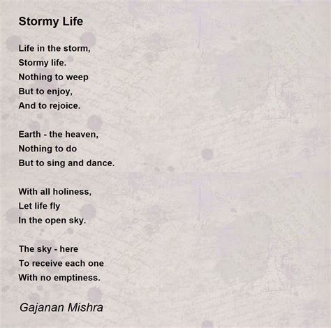 Stormy Life Stormy Life Poem By Gajanan Mishra