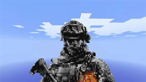 Minecraft Battlefield 3 Soldier Pixel Art Youtube