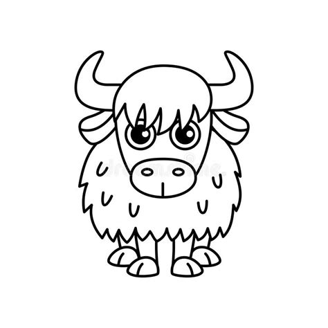 Coloring Page Funny Smiling Yak Vector Coloring Book For Childrens