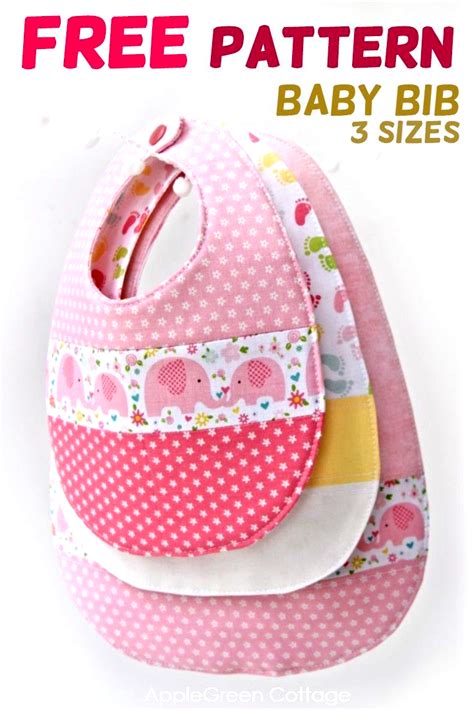 Baby Bib Pattern In 3 Sizes Free And Easy Sewing Project T In 2020