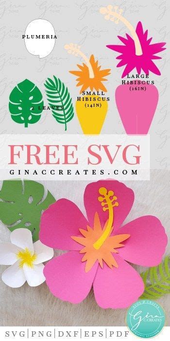 Free Hawaiian Paper Flower Svg And Template Tropical Flowers Hawaiian
