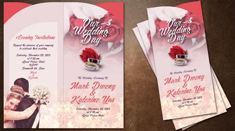 How To Make Creative Wedding Invitations Cover In Photoshop Youtube