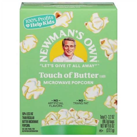 Newmans Own Touch Of Butter Microwave Popcorn 9 6 Oz Kroger