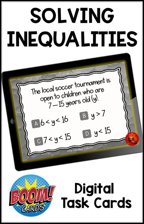 Solving Inequalities Boom Cards™ For 6th Grade Solving Inequalities