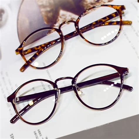 round eyes glasses frame men women brand retro ultra light vintage myopia eyeglasses frame plain