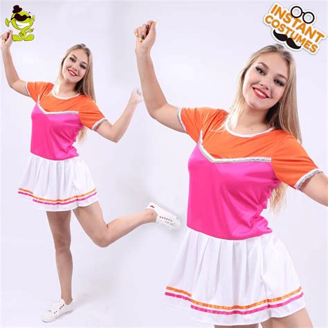 women sexy cheerleader costume adult gorgeous short dress carnival role play fancy dress cosplay