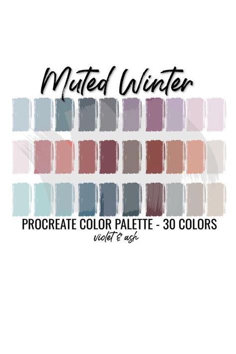 Muted Winter Procreate Palette Procreate Color Palette Etsy Winter