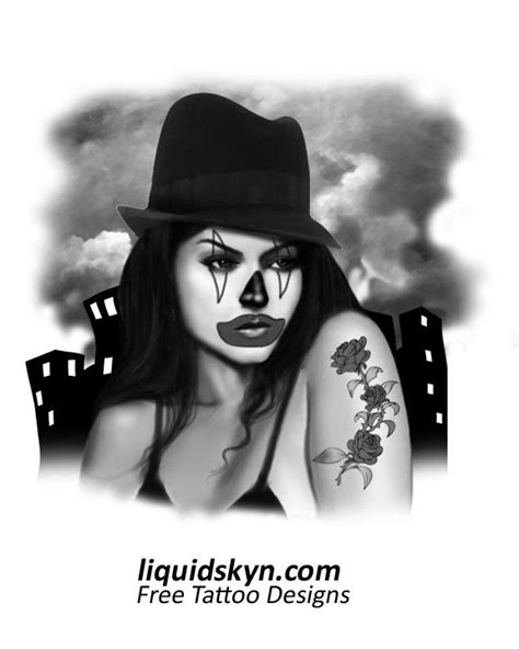Lady Joker Clown Tattoos Designs Free Tattoo Designs Gangster