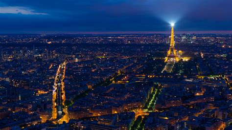 Download Wallpaper 2048x1152 Eiffel Tower Night City Paris France