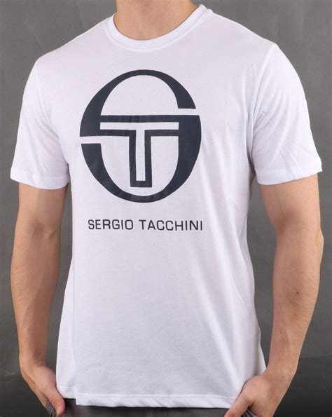 Sergio Tacchini Iberis T Shirt In White And Navy 80s Casual Classics
