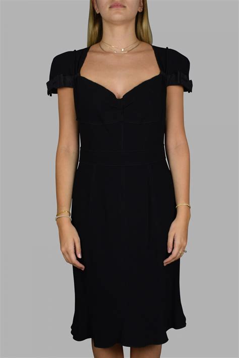Luxury Dress For Women Prada Black Dress With Sleeves