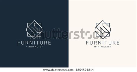 Minimalist Abstract Line Art Furniture Logo Stock Vector Royalty Free