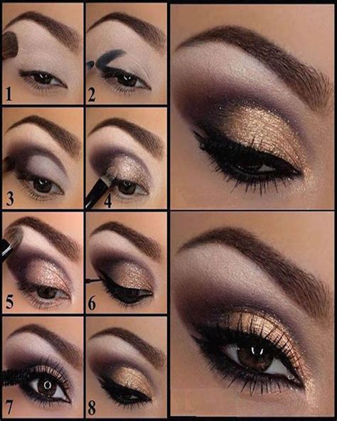 Elegant Eye Makeup For Daytime Events Step By Step Gold Eye Makeup