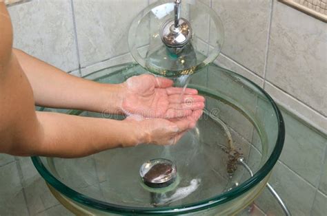 Rinsing Soap Off The Hands Stock Image Image Of Hygiene 80439103