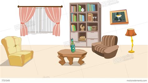 Earthquake In Cartoon Living Room Stock Animation 7731049