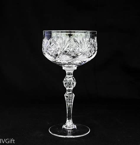 Neman 8 Oz Cut Crystal Champagnecocktail Coupe Glasses Set Etsy