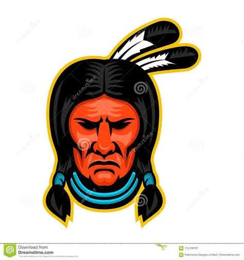 Sioux Chief Sports Mascot Stock Vector Illustration Of Team 115109197