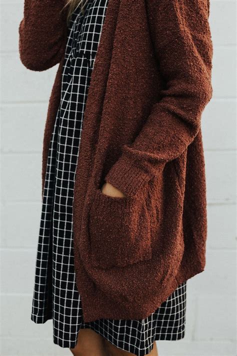Thick Rust Cardigan Roolee Fashion Style Clothes