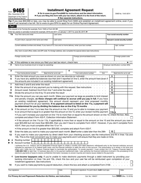 Printable Form 9465 Printable Forms Free Online