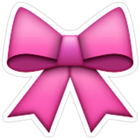 Emoji Pink Bow Stickers By Emoji Redbubble