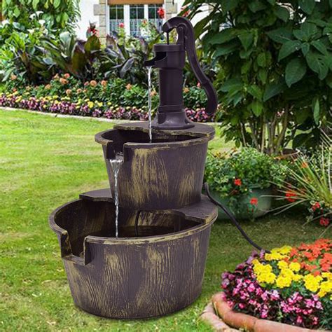 A wide variety of home garden fountain options are available to you 2 Tier Barrel Waterfall Fountain Barrel Water Fountain ...