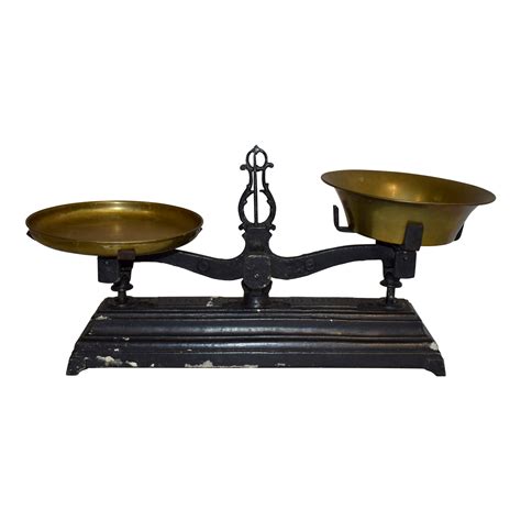 Cast Iron Balance Scale With Brass Pans Ski Country Antiques And Home