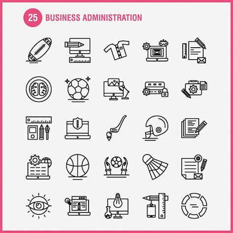 Premium Vector Business Administration Icon Set