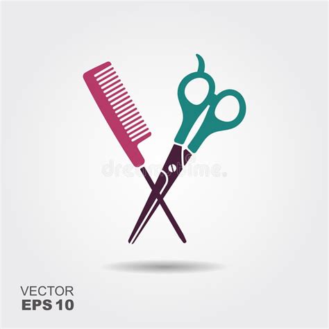Icon With Scissors And Comb Stock Vector Illustration Of Logo Comb