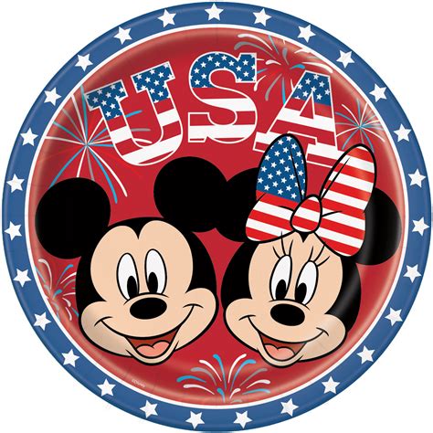 Mickey and minnie get all dressed up for a night on the town. Patriotic Minnie & Mickey Mouse Paper Dinner Plates, 9in ...