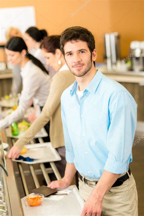 Business Man Take Cafeteria Lunch Food Stock Photo By ©candyboximages