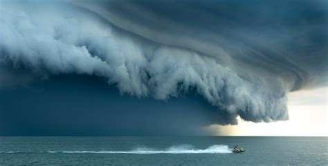 A Shelf Cloud Seen Over Lake Erie In Cleveland Ohio Off Of Edgewater