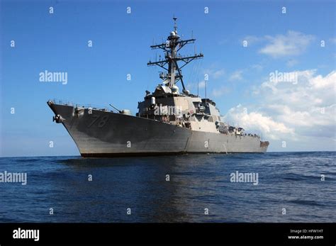 The Guided Missile Destroyer Uss Porter Ddg 78 Stands Watch In The
