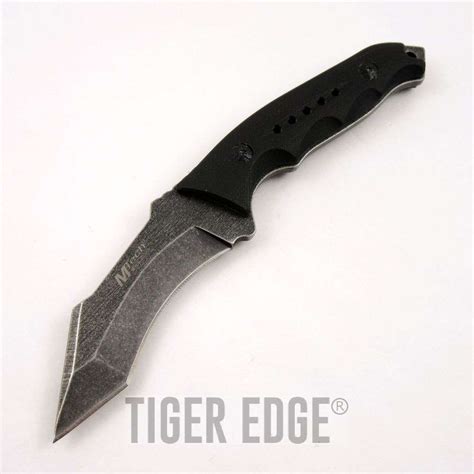 Mtech Fixed Blade Full Tang Curved Tanto Tactical Fighting Knife W Sheath