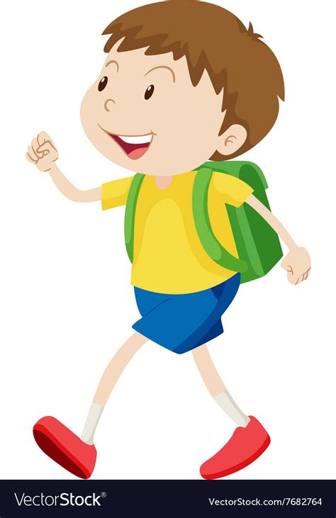 Little Boy Walking Cartoon