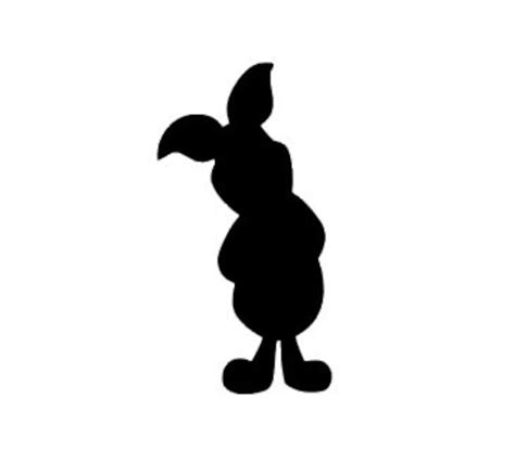 Piglet From Winnie The Pooh Bear Silhouette Vinyl Decal Black Red