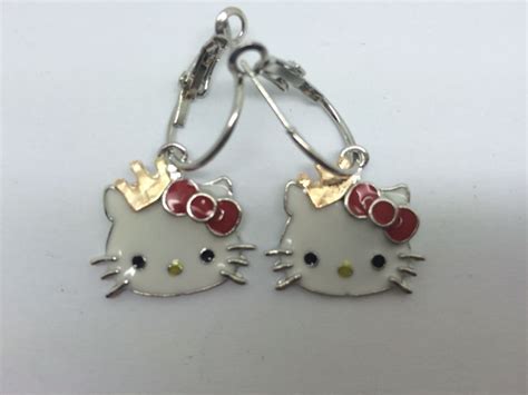 Free Shipping Hello Kitty Wholesale Hello Kitty Earrings In Pink Bow 2cm Width Free Jewelry